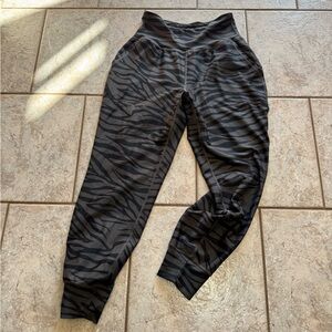Black and Gray Zebra Print Joggers